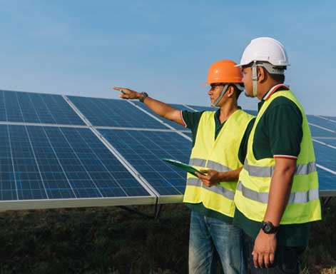 Man Showing Solar Panel For Installation