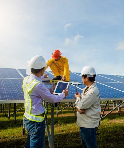 Maxsun Team Installing Solar Panels on Site