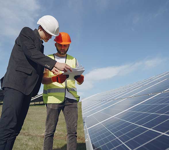 Two Man Working On Solar Installation Site Australia